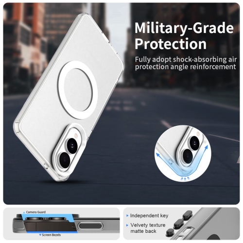 Удароустойчив калъф MagSF Matte Anti Drop за Samsung Galaxy S25 Edge, Бял