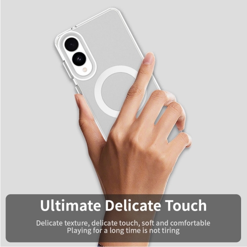 Удароустойчив калъф MagSF Matte Anti Drop за Samsung Galaxy S25 Edge, Бял