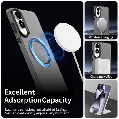 Удароустойчив калъф MagSF Matte Anti Drop за Samsung Galaxy S25 Edge, Черен