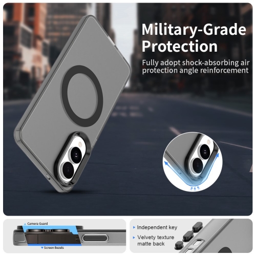 Удароустойчив калъф MagSF Matte Anti Drop за Samsung Galaxy S25 Edge, Черен