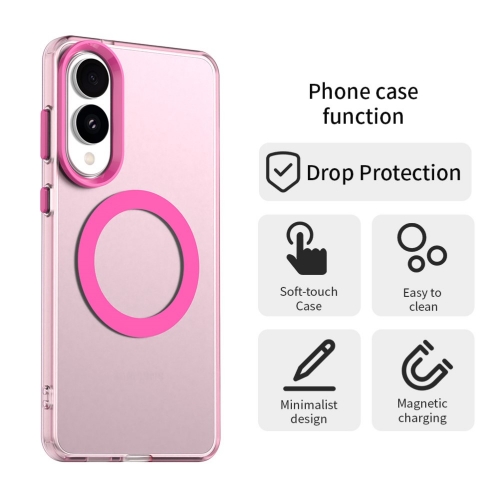 Удароустойчив калъф MagSF Matte Anti Drop за Samsung Galaxy S25 Edge, Розов