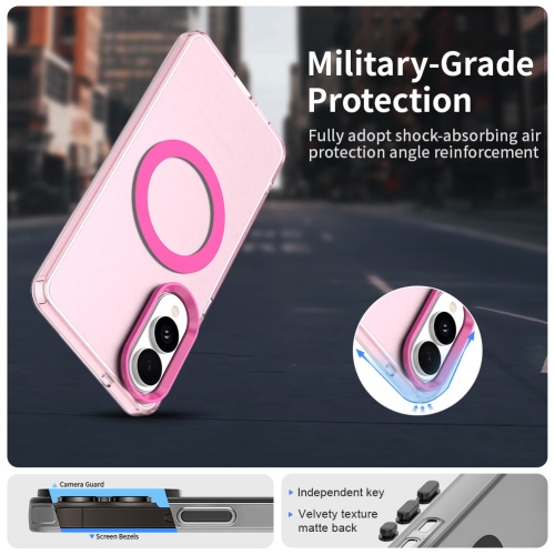 Удароустойчив калъф MagSF Matte Anti Drop за Samsung Galaxy S25 Edge, Розов