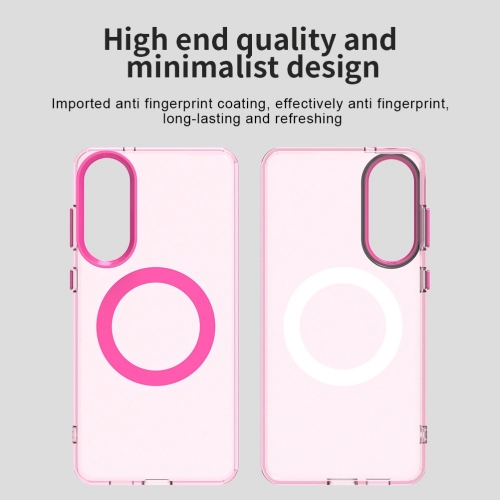 Удароустойчив калъф MagSF Matte Anti Drop за Samsung Galaxy S25 Edge, Розов