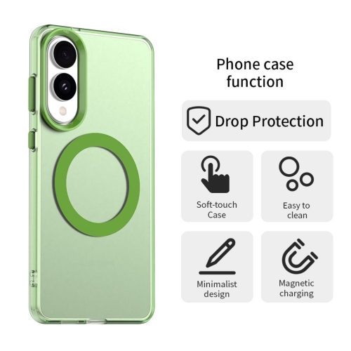 Удароустойчив калъф MagSF Matte Anti Drop за Samsung Galaxy S25 Edge, Зелен