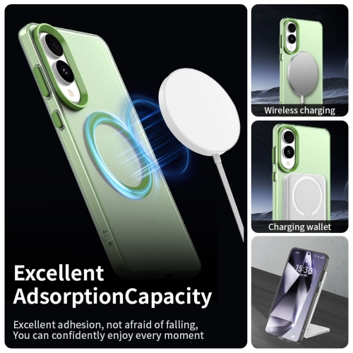 Удароустойчив калъф MagSF Matte Anti Drop за Samsung Galaxy S25 Edge, Зелен