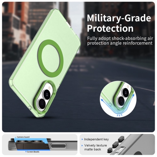 Удароустойчив калъф MagSF Matte Anti Drop за Samsung Galaxy S25 Edge, Зелен