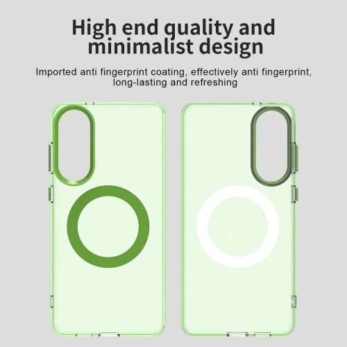 Удароустойчив калъф MagSF Matte Anti Drop за Samsung Galaxy S25 Edge, Зелен