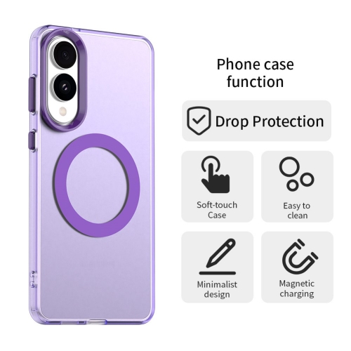 Удароустойчив калъф MagSF Matte Anti Drop за Samsung Galaxy S25 Edge, Лилав