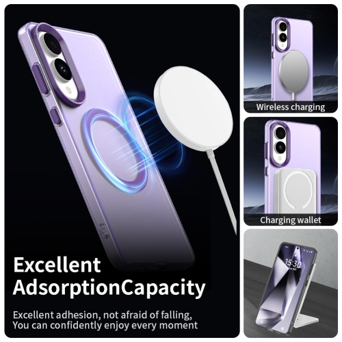 Удароустойчив калъф MagSF Matte Anti Drop за Samsung Galaxy S25 Edge, Лилав