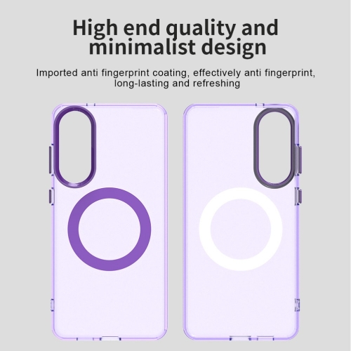 Удароустойчив калъф MagSF Matte Anti Drop за Samsung Galaxy S25 Edge, Лилав