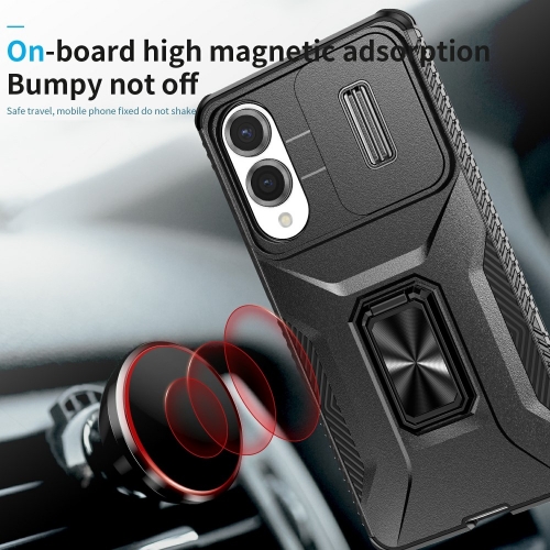 Удароустойчив калъф Slide Camera за Samsung Galaxy S25 Edge, Черен