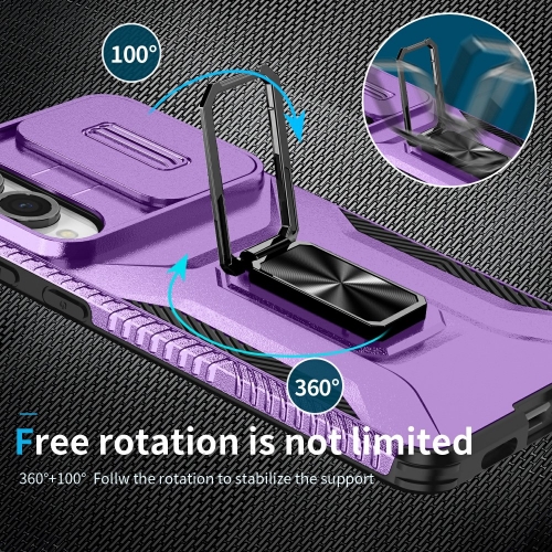 Удароустойчив калъф Slide Camera за Samsung Galaxy S25 Edge, Лилав