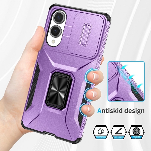 Удароустойчив калъф Slide Camera за Samsung Galaxy S25 Edge, Лилав