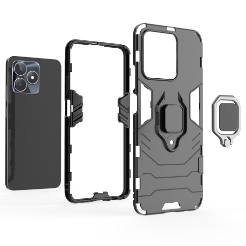 Удароустойчив Калъф Hybrid Cover за Realme C53, Ring Holder, Черен