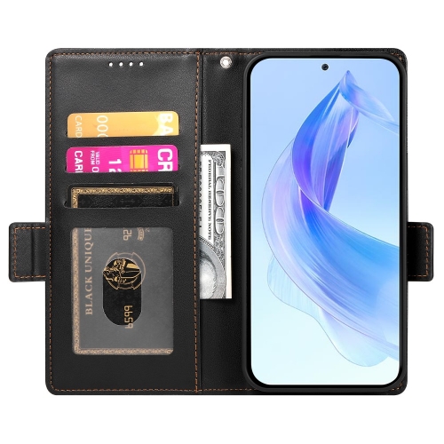 Калъф тефтер Wallet Stand Leather за Honor X8c 4G, Черен