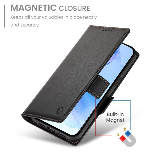 Калъф тефтер Wallet Stand Leather за Honor X8c 4G, Черен