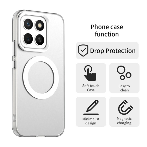 Удароустойчив калъф MagSF Matte Anti Drop за Honor X8c 4G, Бял