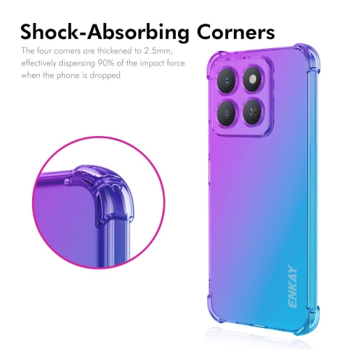 Силиконов калъф Anti Shock Enkay за Honor X8c 4G, Син - розов