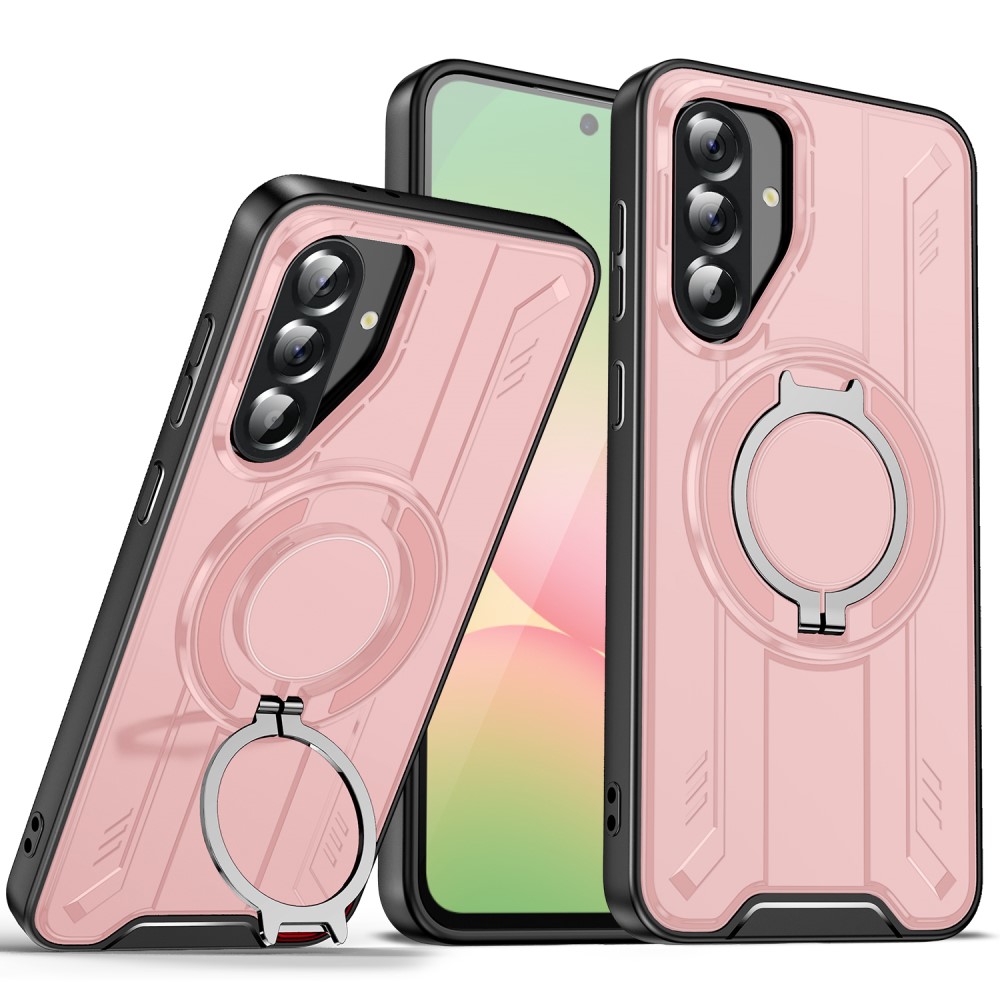 Удароустойчив калъф MagSF Kickstand за Samsung Galaxy A56 5G, Rotating Ring, Розов