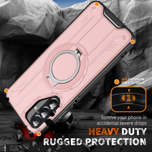 Удароустойчив калъф MagSF Kickstand за Samsung Galaxy A56 5G, Rotating Ring, Розов