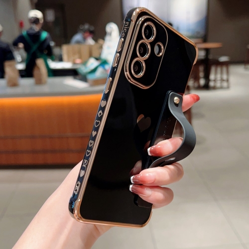 Силиконов калъф Strip Holder Heart за Samsung Galaxy A56 5G, Черен