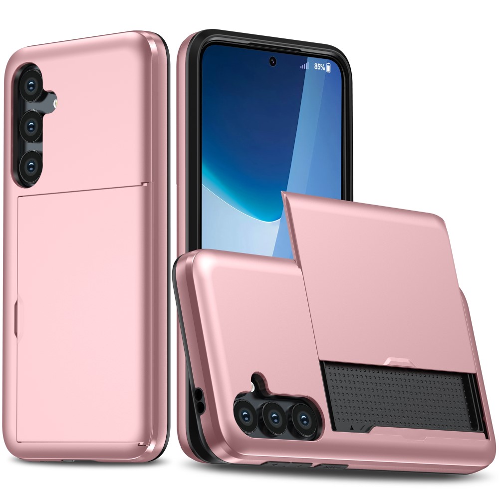 Удароустойчив калъф Sliding Card за Samsung Galaxy A56 5G, Розов -златист