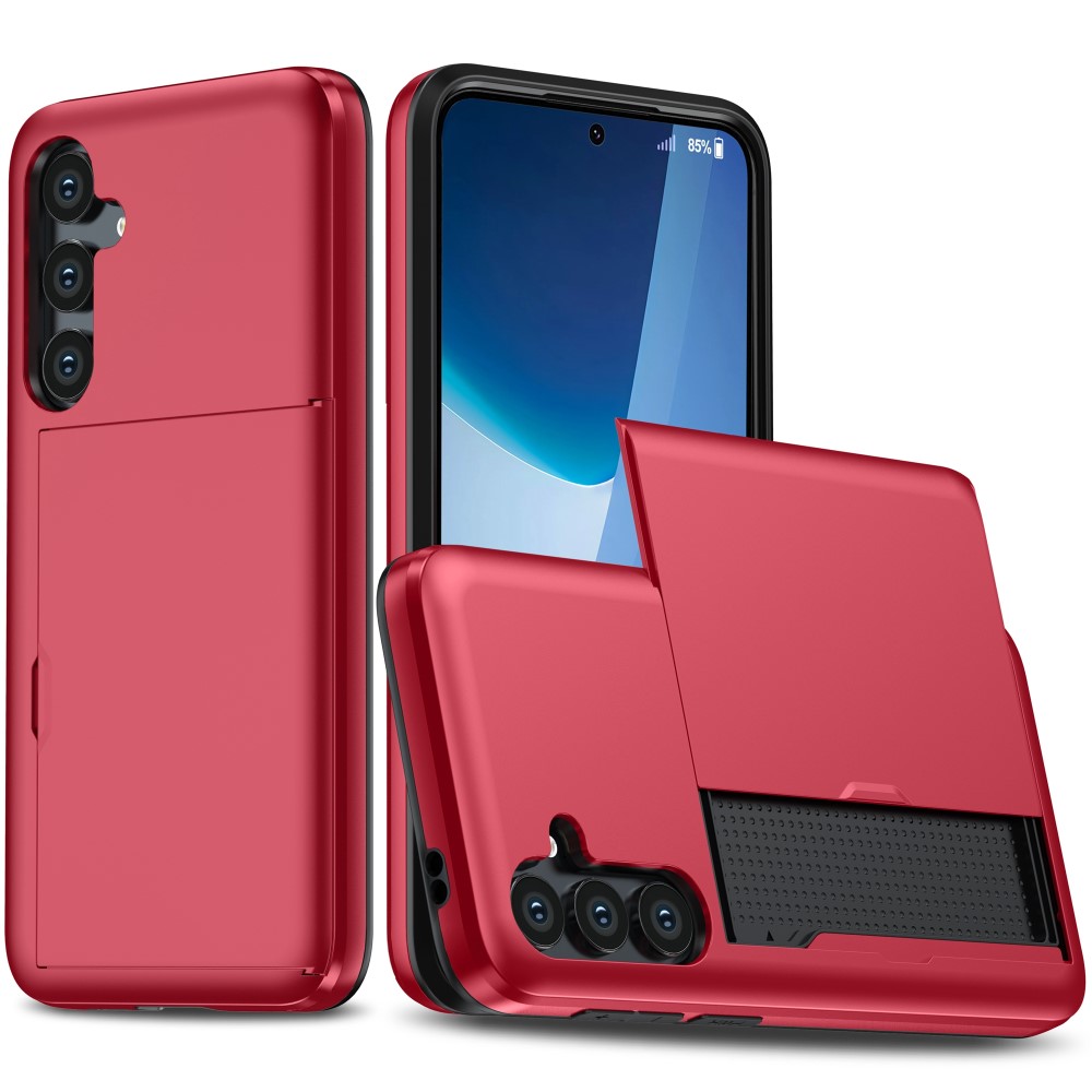 Удароустойчив калъф Sliding Card за Samsung Galaxy A56 5G, Червен