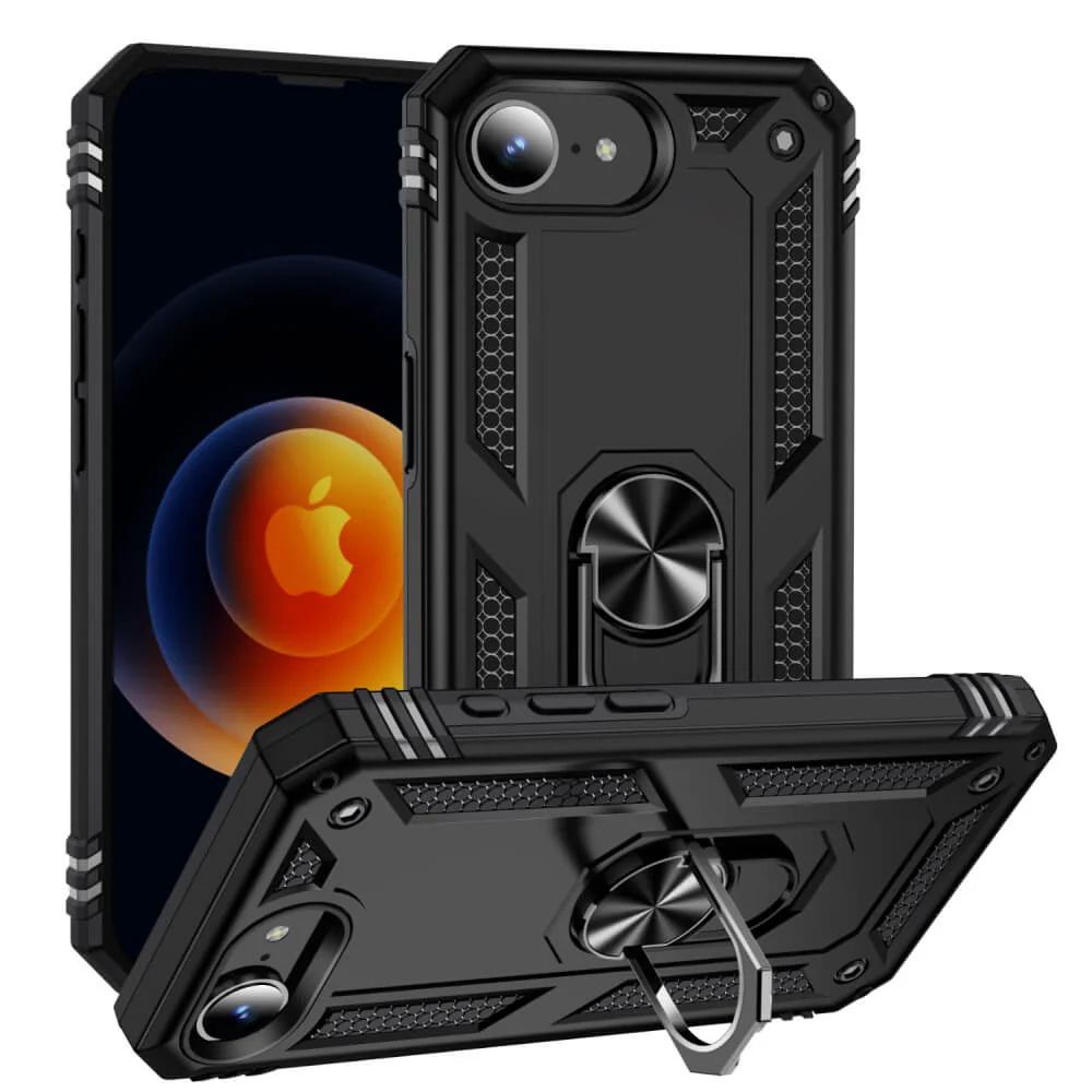 Удароустойчив калъф Hybrid Cover за iPhone 16e/17e, Черен