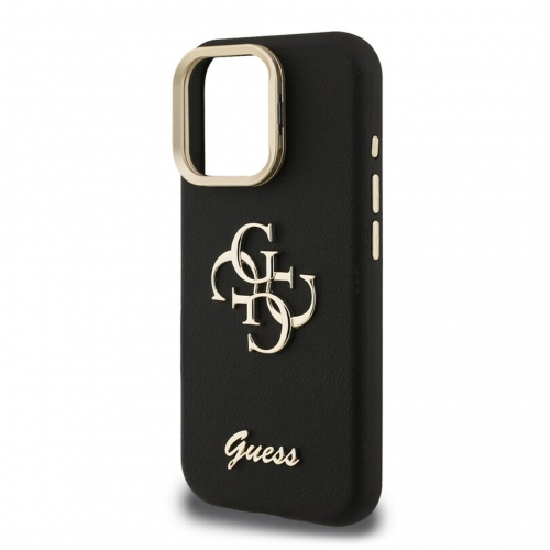 Калъф GUESS за iPhone 15 Pro, PU Grained 4G Logo Stand Camera Frame, GUHCP15LPCS4GSK