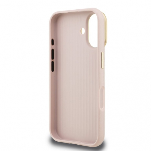 Калъф GUESS за iPhone 16, PU Grained 4G Logo Stand Camera Frame, GUHCP16SPCS4GSP