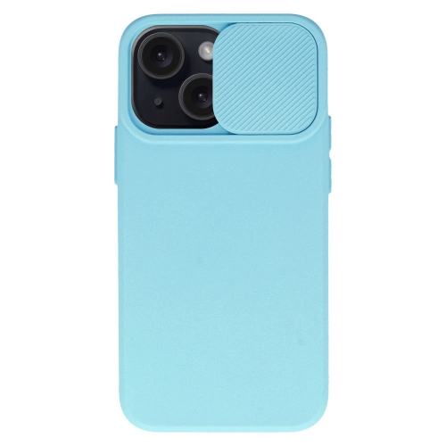 Силиконов калъф Camshield Soft за iPhone 14 Plus, Светло син