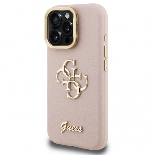 Калъф GUESS за iPhone 16 Pro, PU Grained 4G Logo Stand Camera Frame, GUHCP16LPCS4GSP