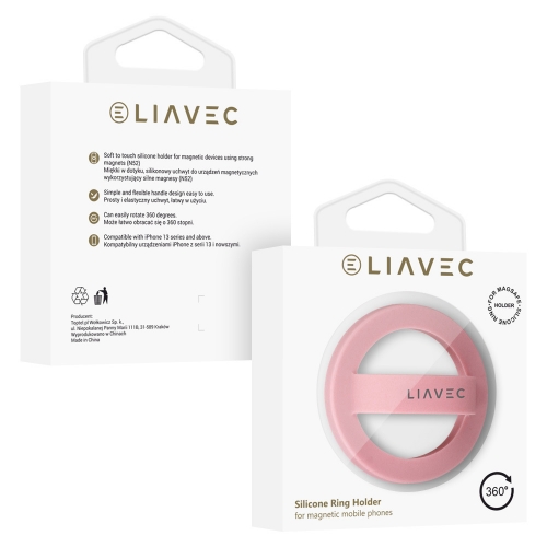 Държач за телефон Liavec Ring MagSF, Розов