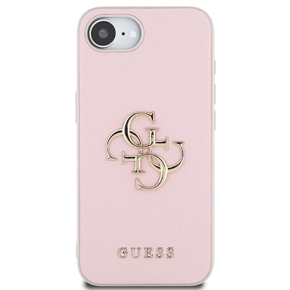 Калъф GUESS за iPhone 16e/17e, PU Grained 4G Metal Logo, GUHCPSE4PGT4MBP
