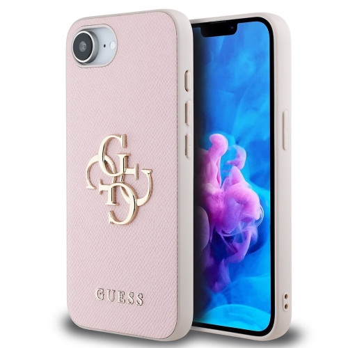 Калъф GUESS за iPhone 16e/17e, PU Grained 4G Metal Logo, GUHCPSE4PGT4MBP