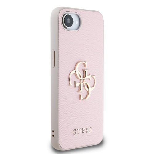 Калъф GUESS за iPhone 16e/17e, PU Grained 4G Metal Logo, GUHCPSE4PGT4MBP