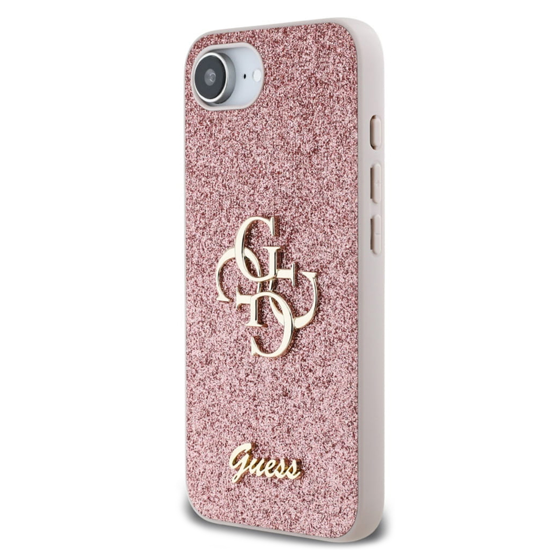 Калъф GUESS Glitter Flakes Metal Logo за iPhone 16e/17e, GUHCPSE4HG4SGP