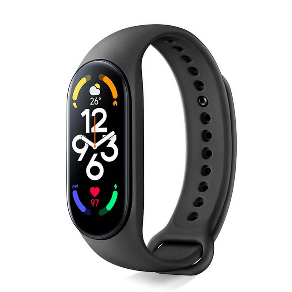 Силиконова каишка за Xiaomi Mi Band 7, Черен