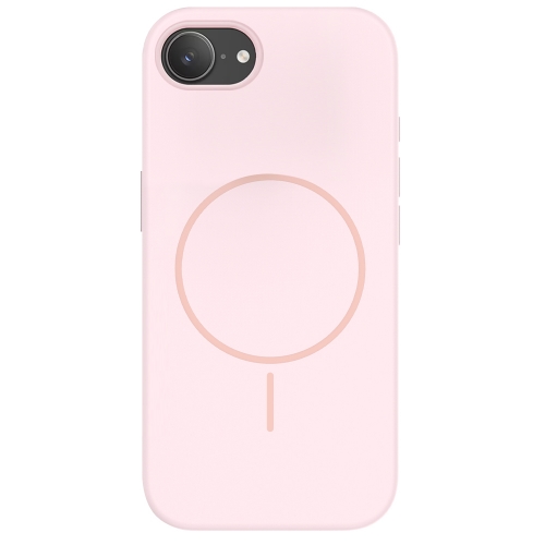 Удароустойчив калъф MagSF Slim Silicone за iPhone 16e/17e, Светло розов