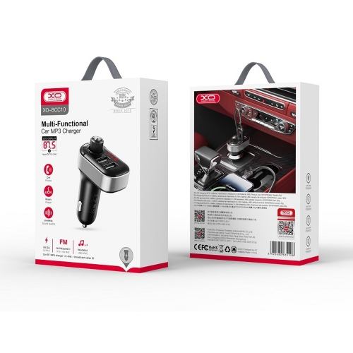 Трансмитер FM XO BCC10 Bluetooth MP3, 3.1A, Черен