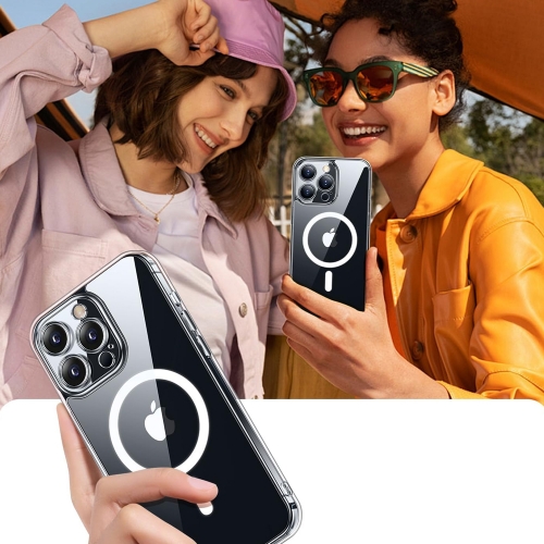 Удароустойчив калъф Mag Cover MagSF за iPhone 16 Pro, Прозрачен