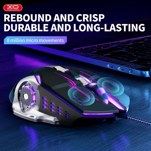 Геймърска Мишка XO M10  RGB  6 бутона 3200 DPI, Черен