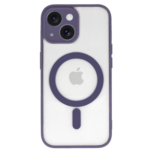Удароустойчив калъф Acrylic Color MagSF за iPhone 15 Plus, Лилав
