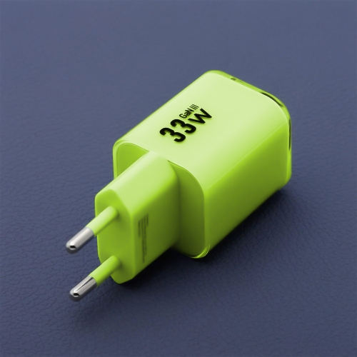Мрежово зарядно Forcell F-ENERGY PD QC4.0 33W GaN III VT-41, кабел 1 x USB-C, 1x USB-A, Зелен