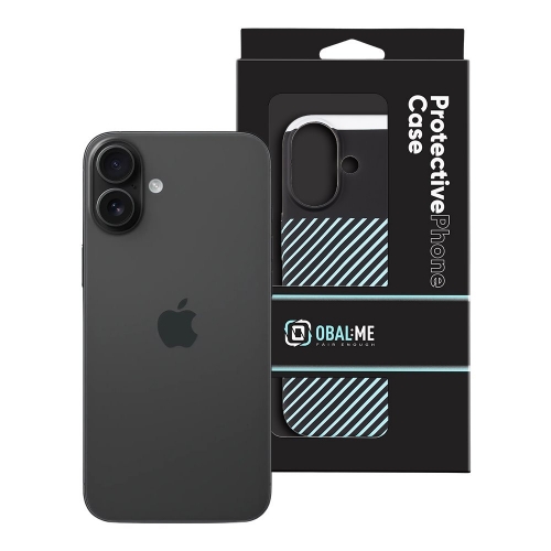 Пластмасов калъф OBAL-ME за iPhone 16, Черен-светло син