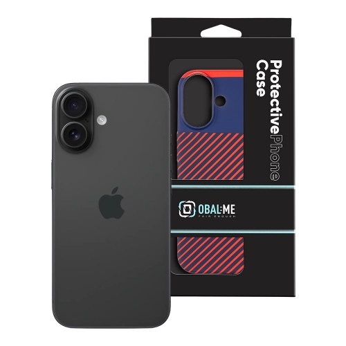 Пластмасов калъф OBAL-ME за iPhone 16, Син-червен