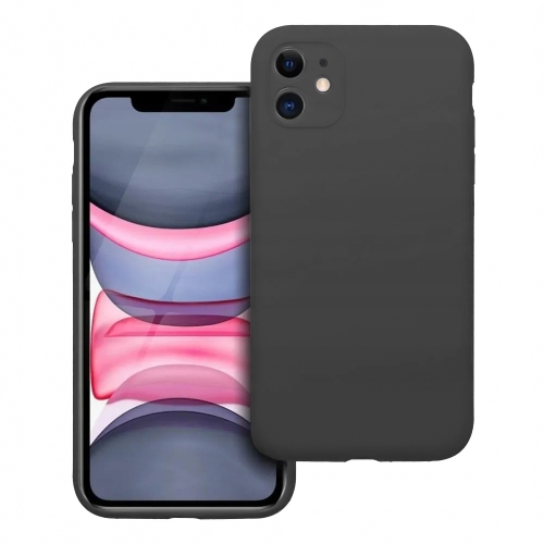 Силиконов калъф Matte за iPhone 11, Черен