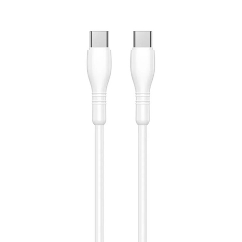 Кабел Jellico B9, USB-C към USB-C, PD, 66W, 1 метър, бял