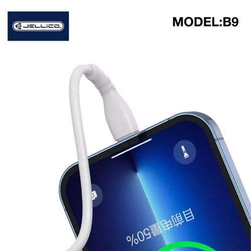 Кабел Jellico B9, USB-C към USB-C, PD, 66W, 1 метър, бял
