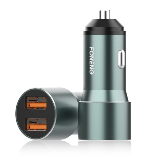 Зарядно за кола 12V Foneng C19, 36W, 2xUSB, QC3.0, сребристо